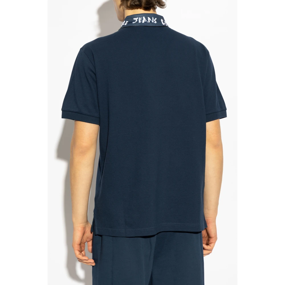 Versace Jeans Couture Polo met bedrukt logo Blue Heren