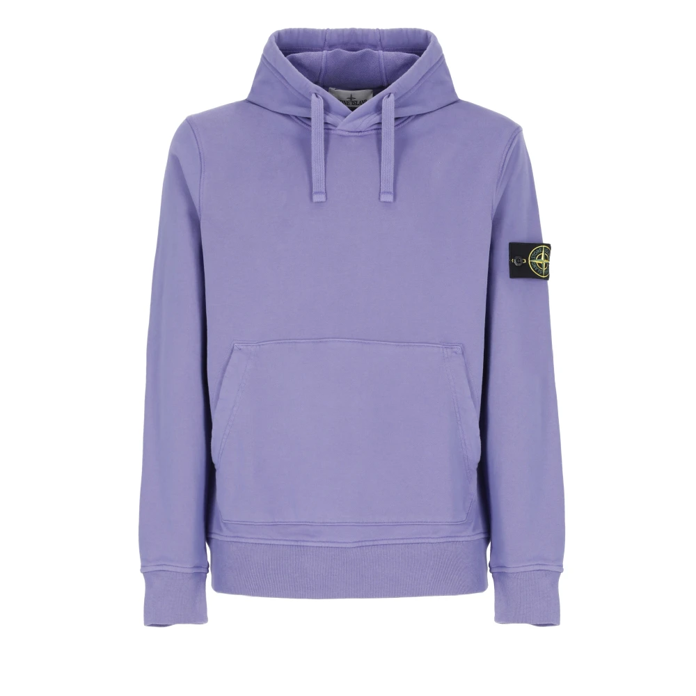Stone Island Paarse Katoenen Hoodie met Logopatch Purple Heren