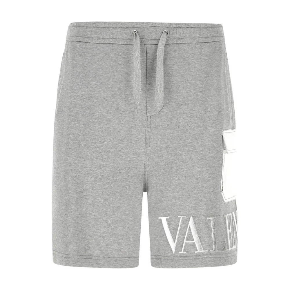 Valentino Geëtste Logo Bermuda Shorts Gray Heren