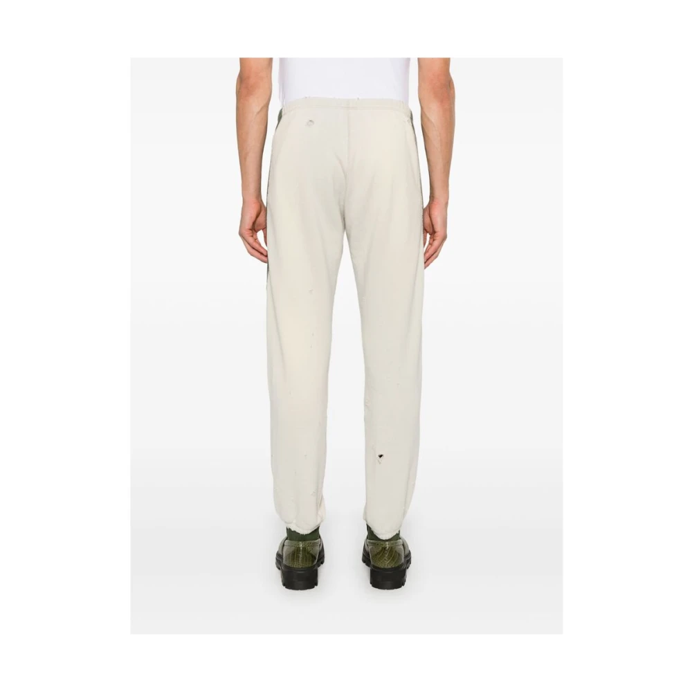 Needles Kleur-blok katoenen jersey broek Beige Heren