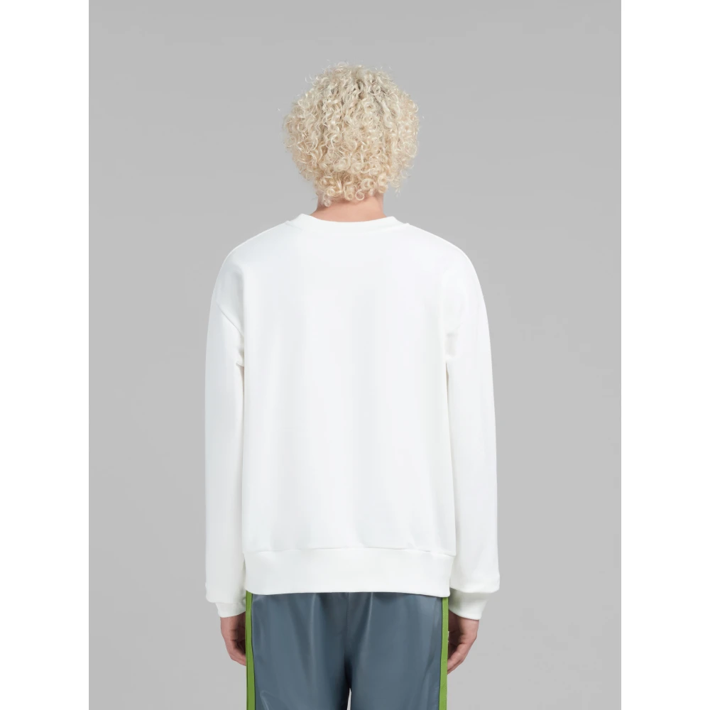 Marni katoenen sweatshirt met mini logo White Heren