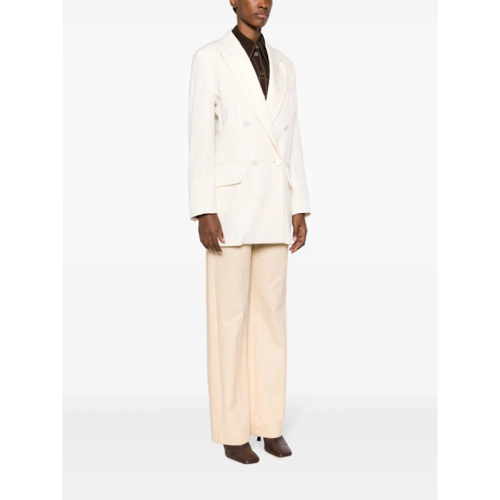 Max Mara Dubbelbreasted wollen blazer wit White Dames