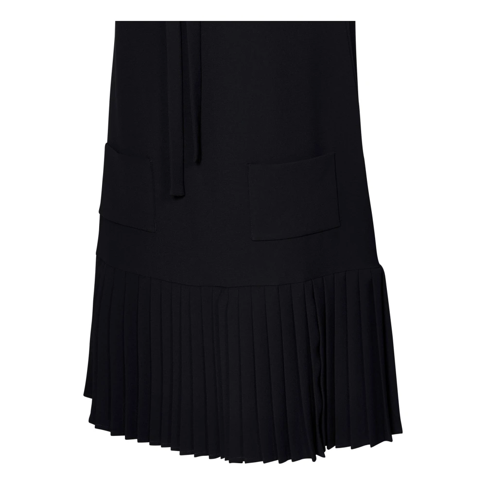 N21 Zwarte Crepe Jurk met Afneembare Kraag Black Dames