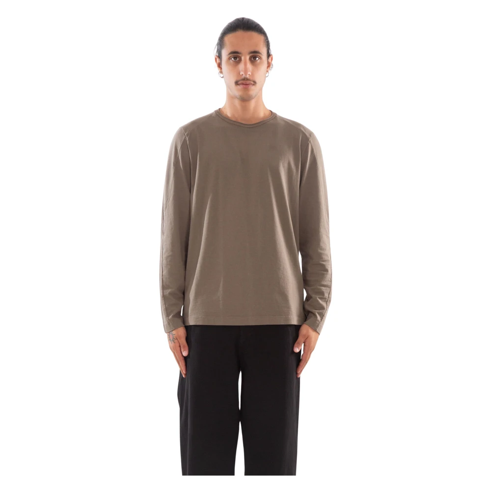 Transit Stijlvolle Longsleeve Jersey Tee Beige Heren