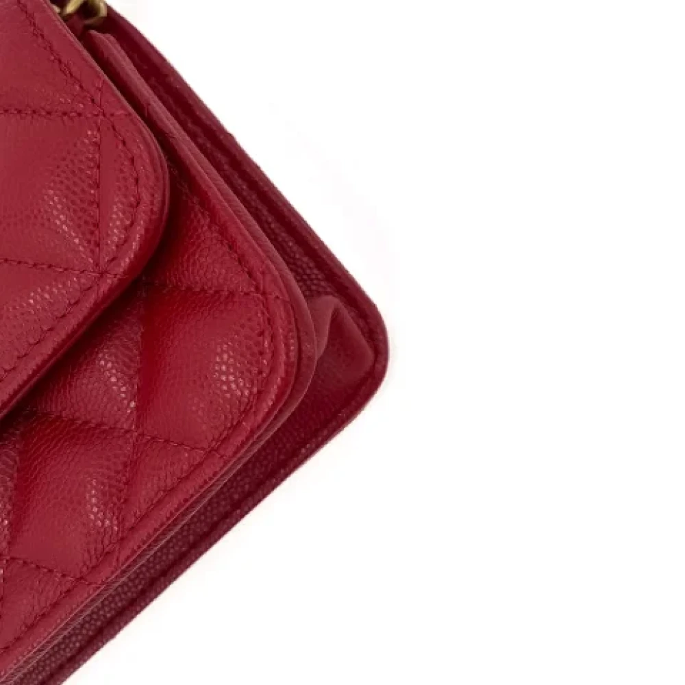 Chanel Vintage Pre-owned Leather chanel-bags Red Dames