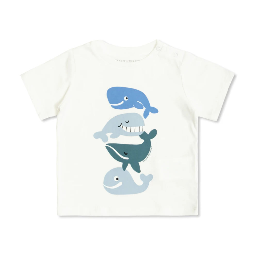 Stella Mccartney Unisex Kids White Kids Short Sleeve T-Shirts, 12 M, T-Shirt With Print