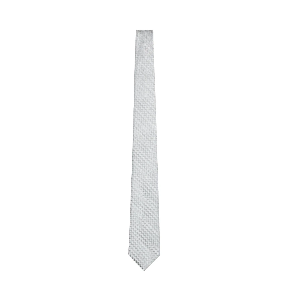 Emporio Armani Chevron Jacquard Zijdeblend Stropdas Gray Heren