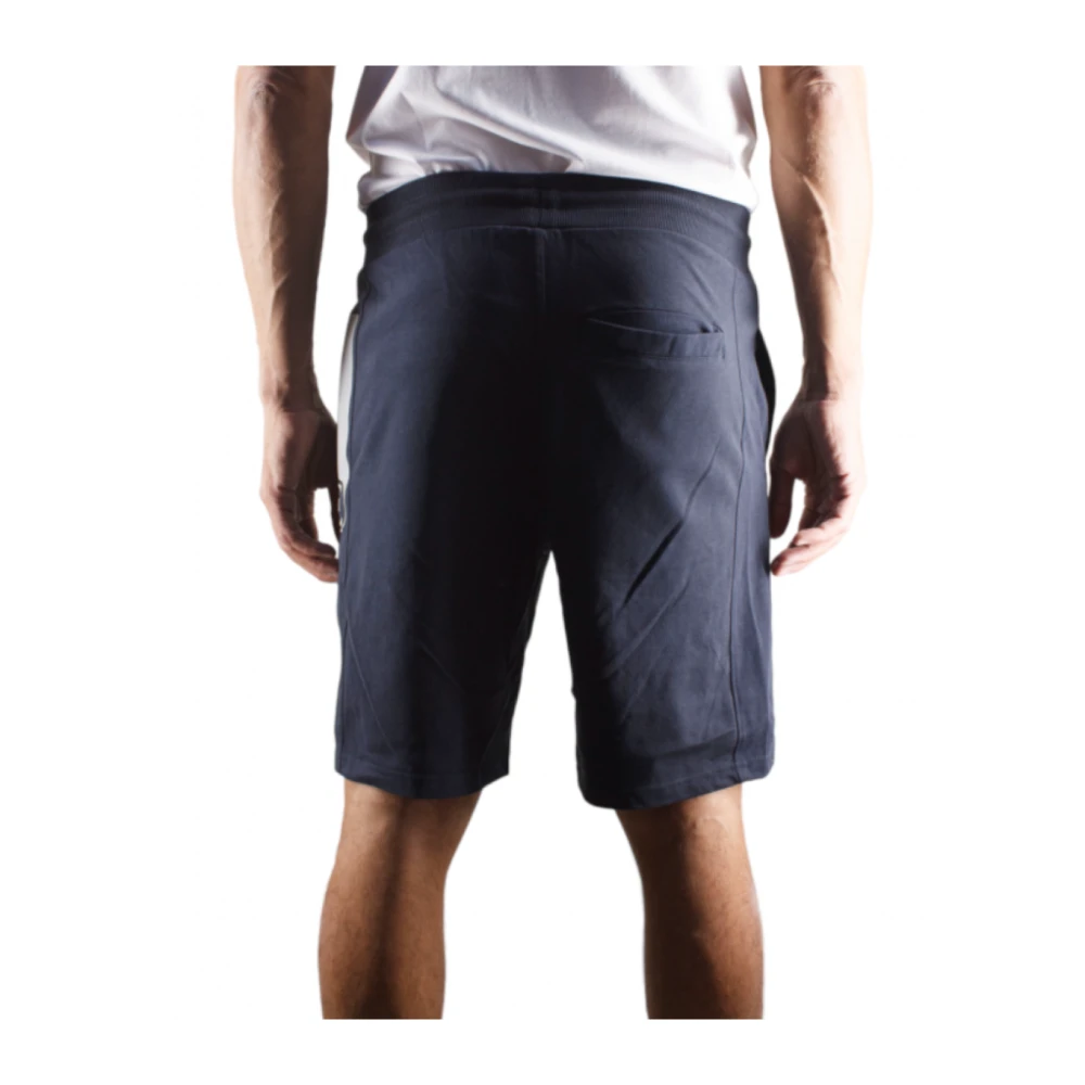 Cerruti 1881 Blauwe Zijlogo Katoenen Shorts Blue Heren