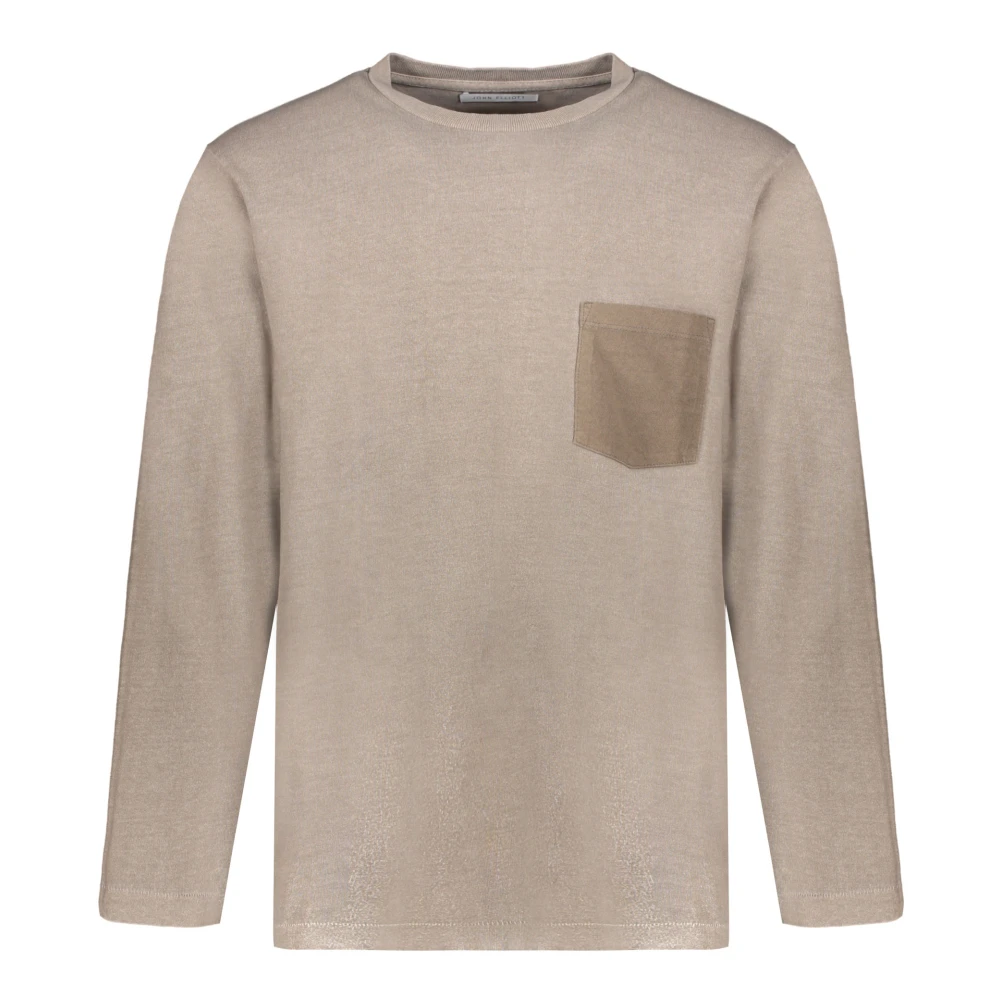 John Elliott Katoenen Longsleeve T-shirt met Zak Beige Heren