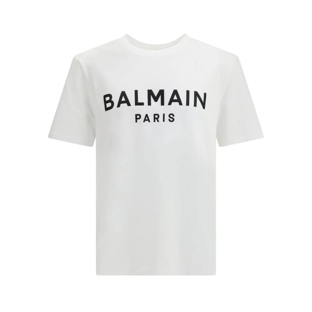 Balmain Men's White Classic Cotton Crew Neck T-Shirt