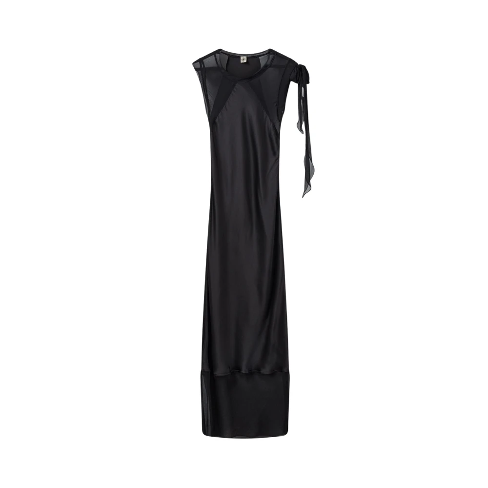 The Garment Black Maxi Dresses, Female, Xs, Silk Maxi Dress With Sheer Details