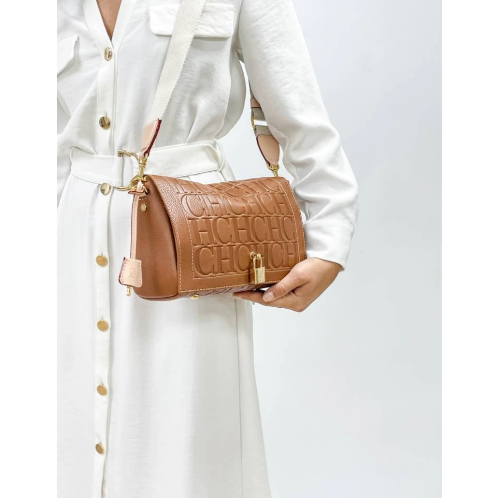 Carolina Herrera Vergrendelde Crossbody Tas Andy Stijl Brown Dames