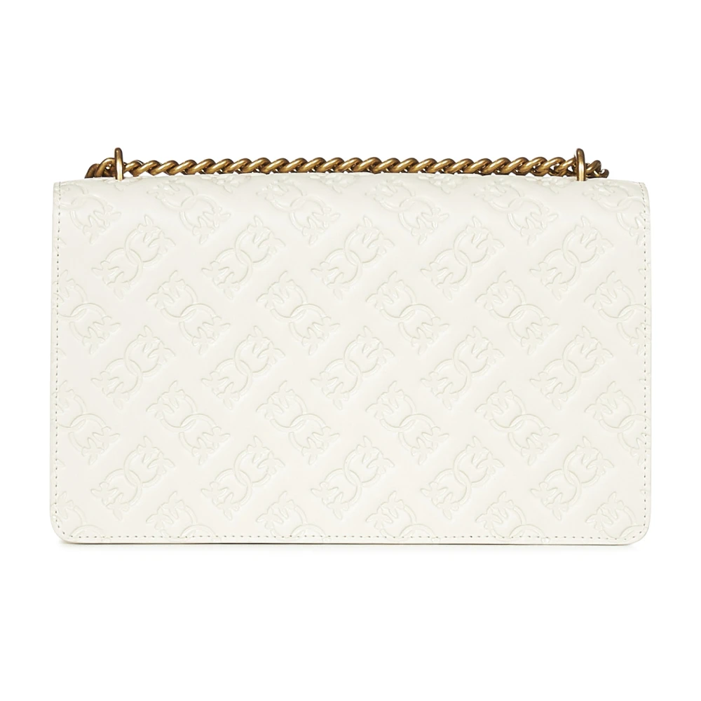 pinko Love Birds Diamond Cut Schoudertas White Dames