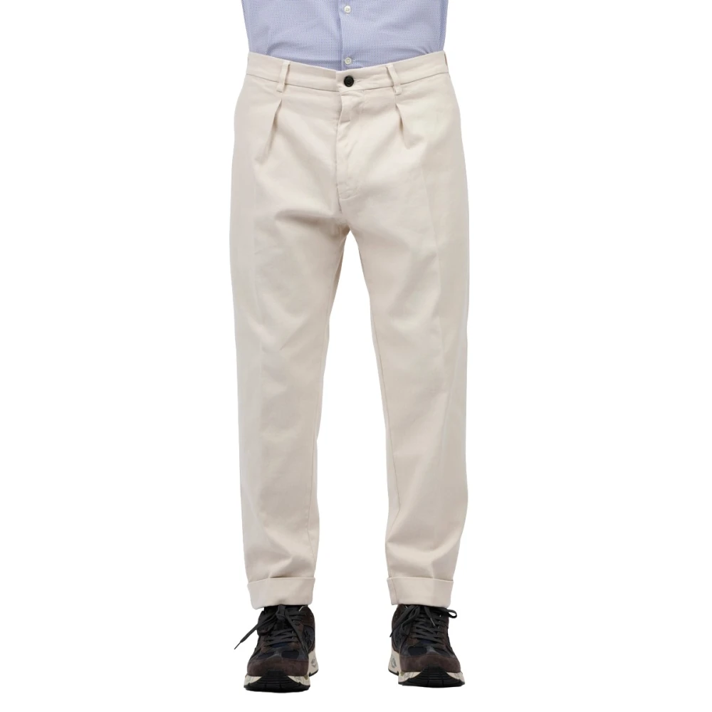 Berwich Crop overfit broek met omgekeerde plooi White Heren