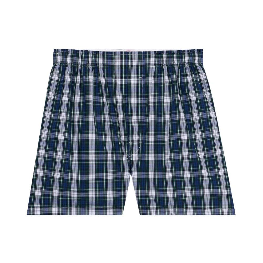 Brooks Brothers Witte en blauwe katoenen poplin tartan boxershorts Multicolor Heren