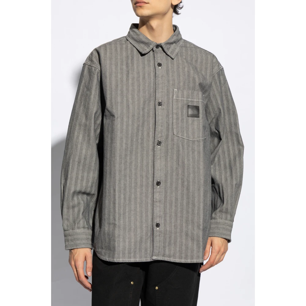 Carhartt WIP Gestreept patroon overhemd Gray Heren