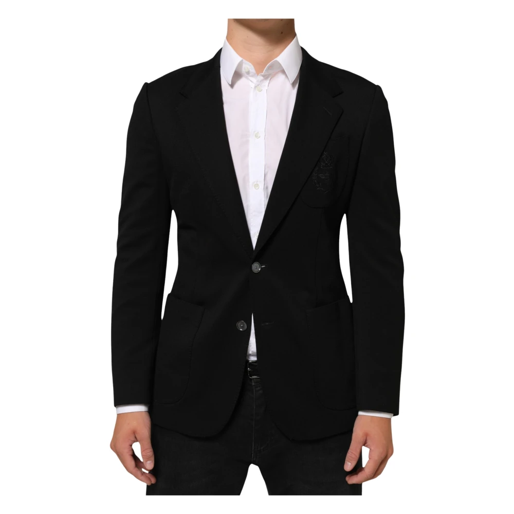 Dolce & Gabbana Men's Black Viscose 2-Button Suit Jacket Blazer - Blazers - M - Jackets