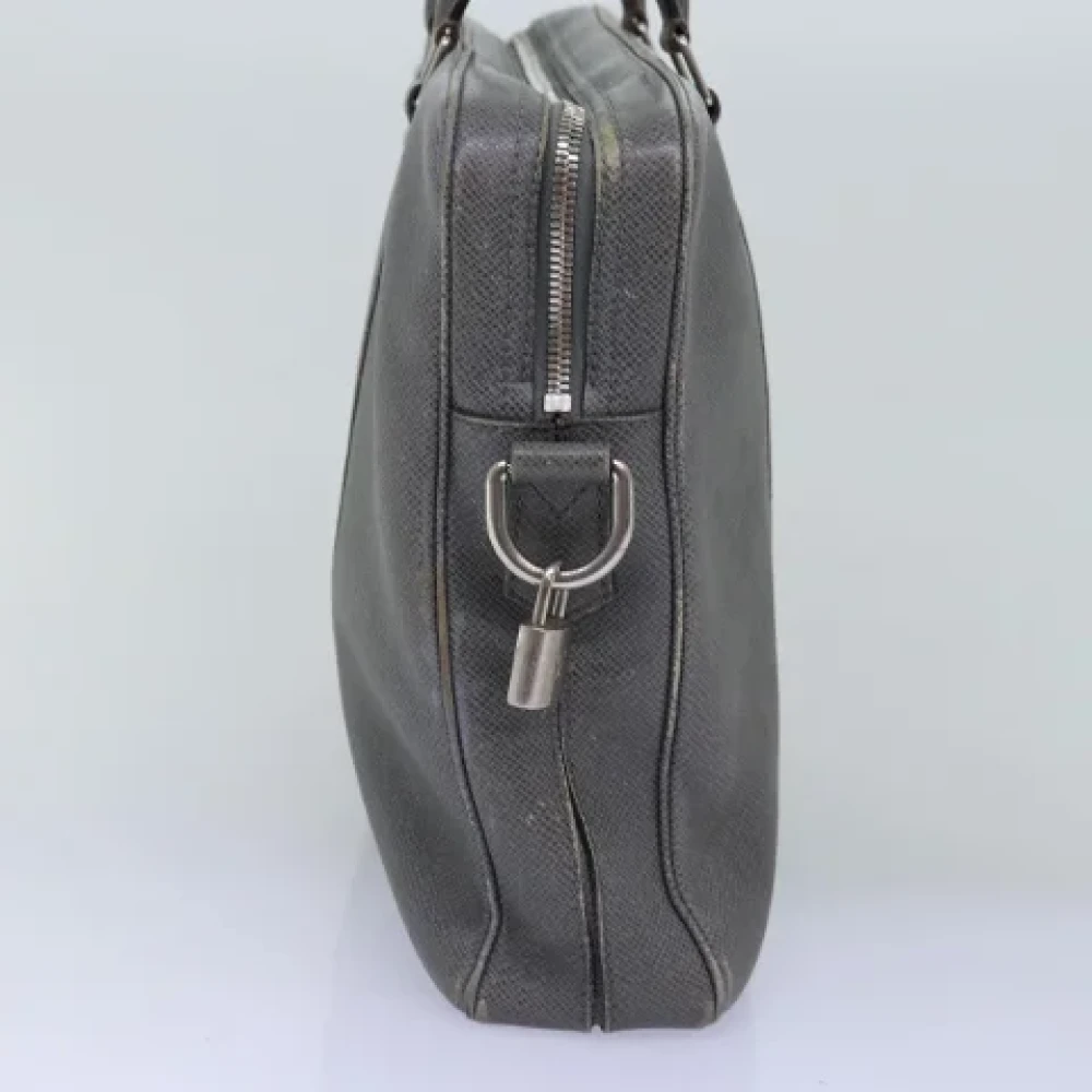 Louis Vuitton Vintage Pre-owned Leather briefcases Gray Dames