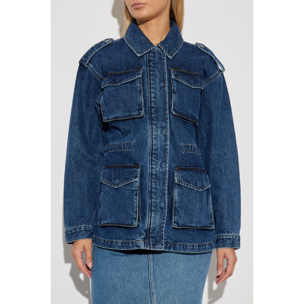 Self Portrait Denim jas Blue Dames