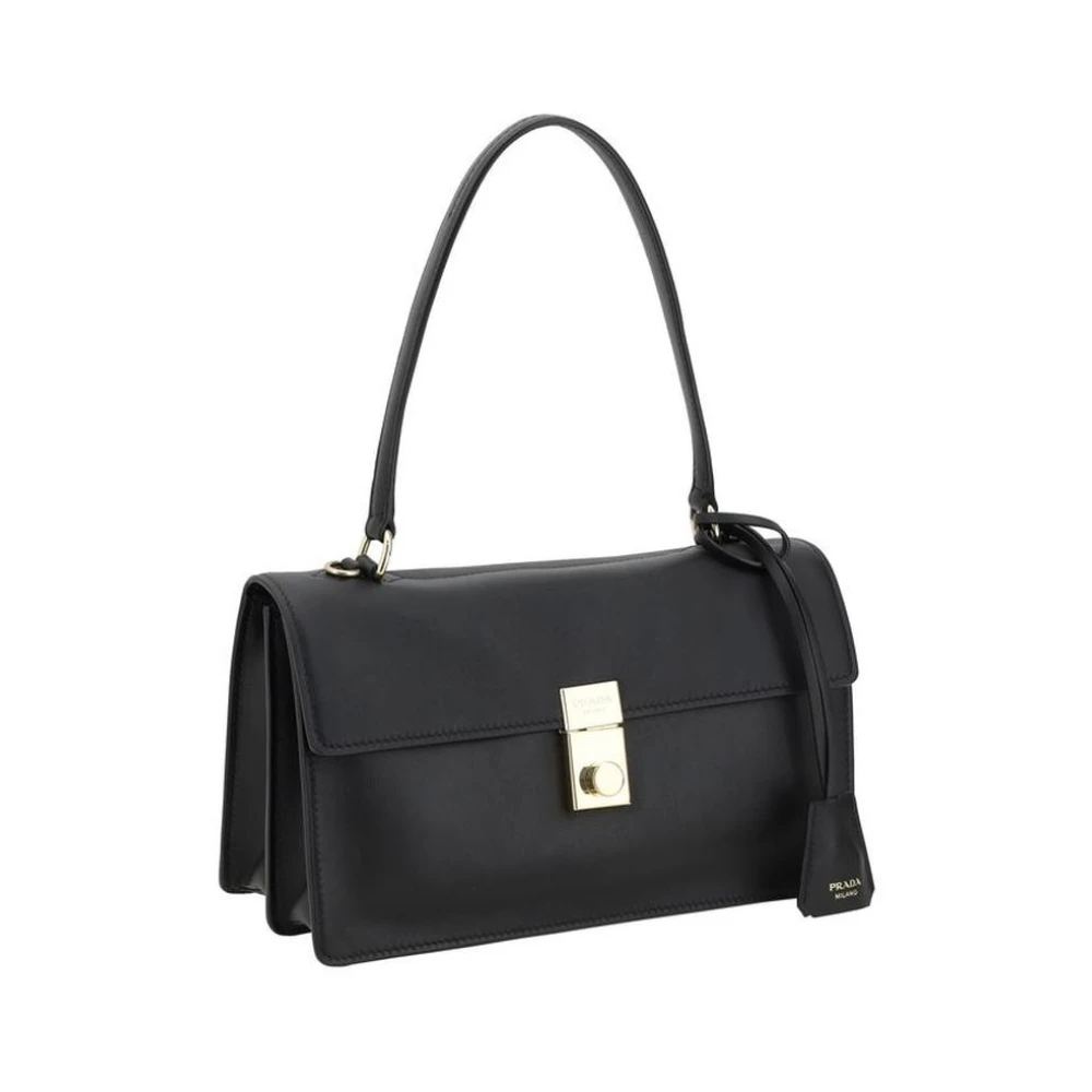 Prada Moderne Geometrische Schoudertas Black Dames