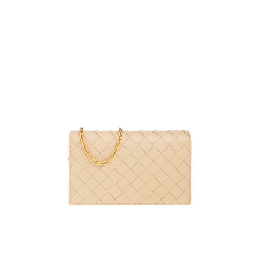 Bottega Veneta Läderplånbok på kedjan Beige Dam