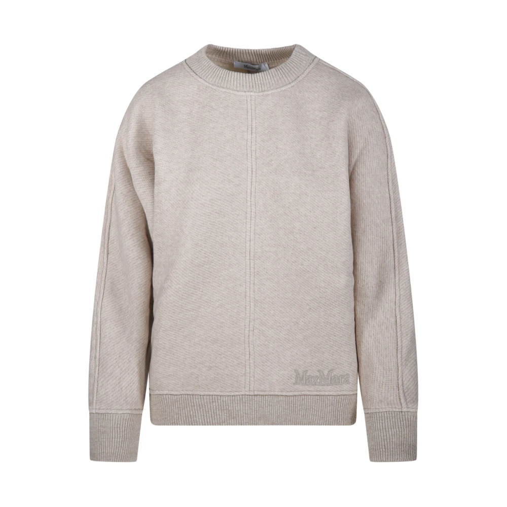 Max Mara Ronde Hals Sweatshirt in Albino Beige Dames