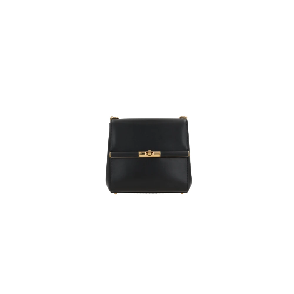 Dolce & Gabbana Zwarte leren schoudertas met twist-lock Black Dames