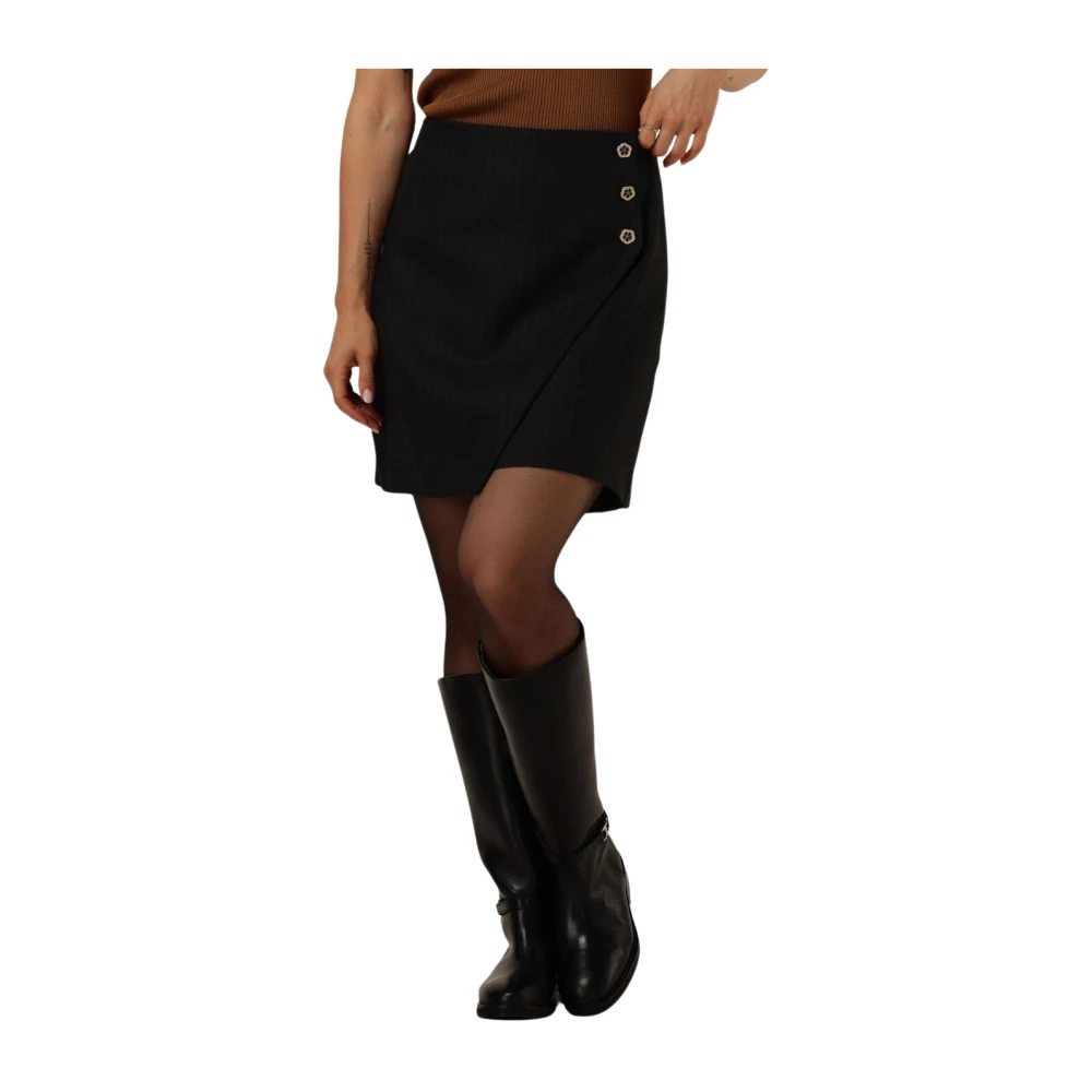 Bruuns Bazaar Zwarte wollen minirok Black Dames