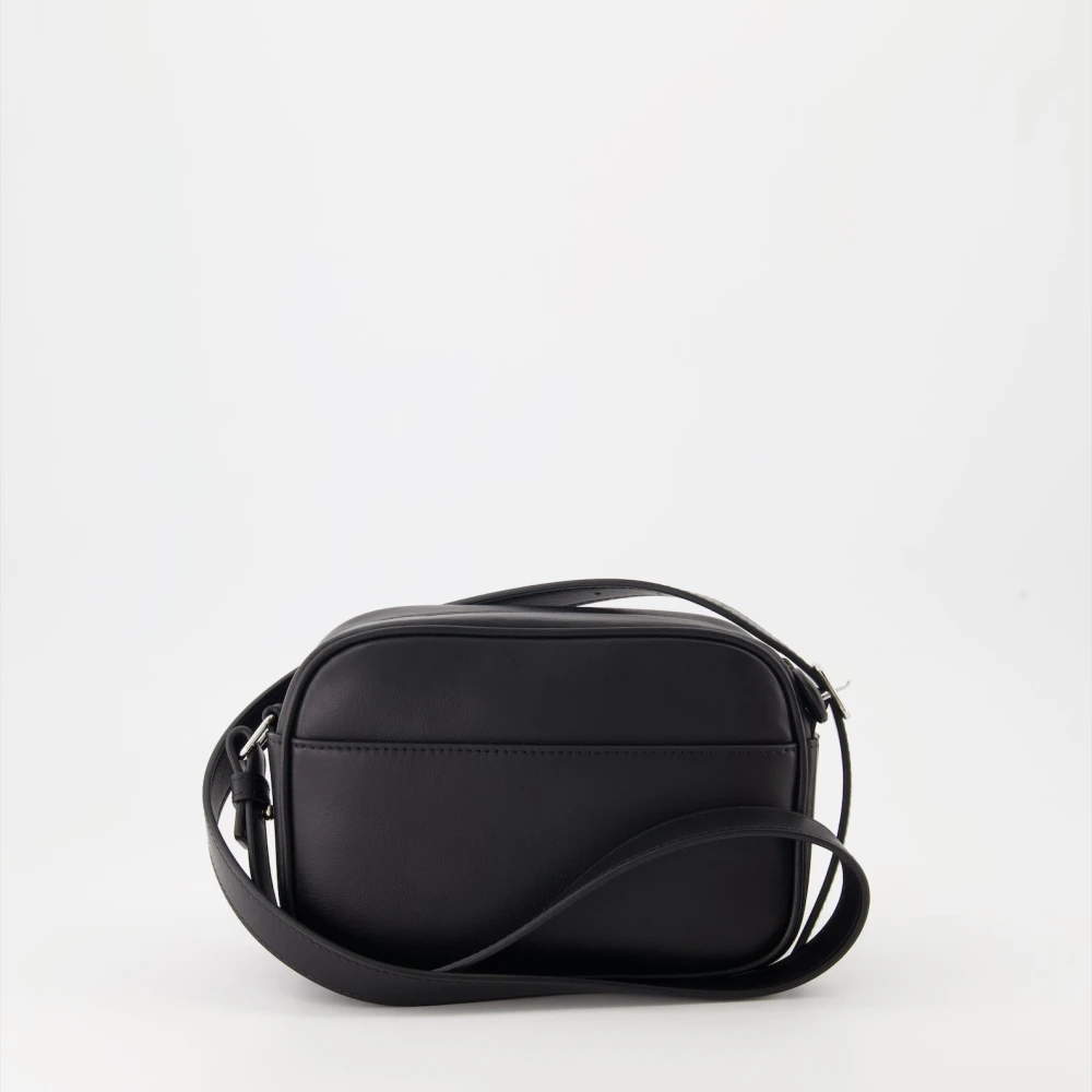 Courrèges Gestructureerde Leren Cameratas Black Heren