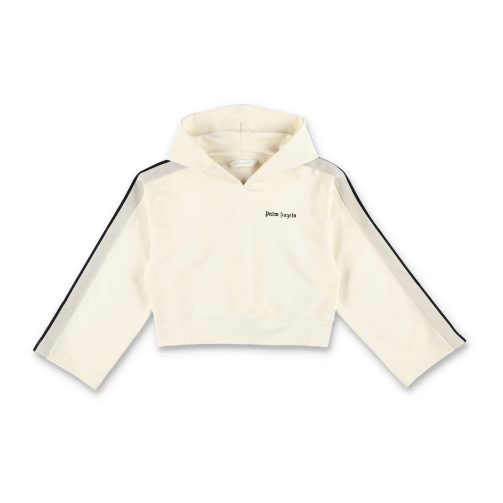 Palm Angels Cropped Stickat Track Hoodie Aw24 Beige, Flicka