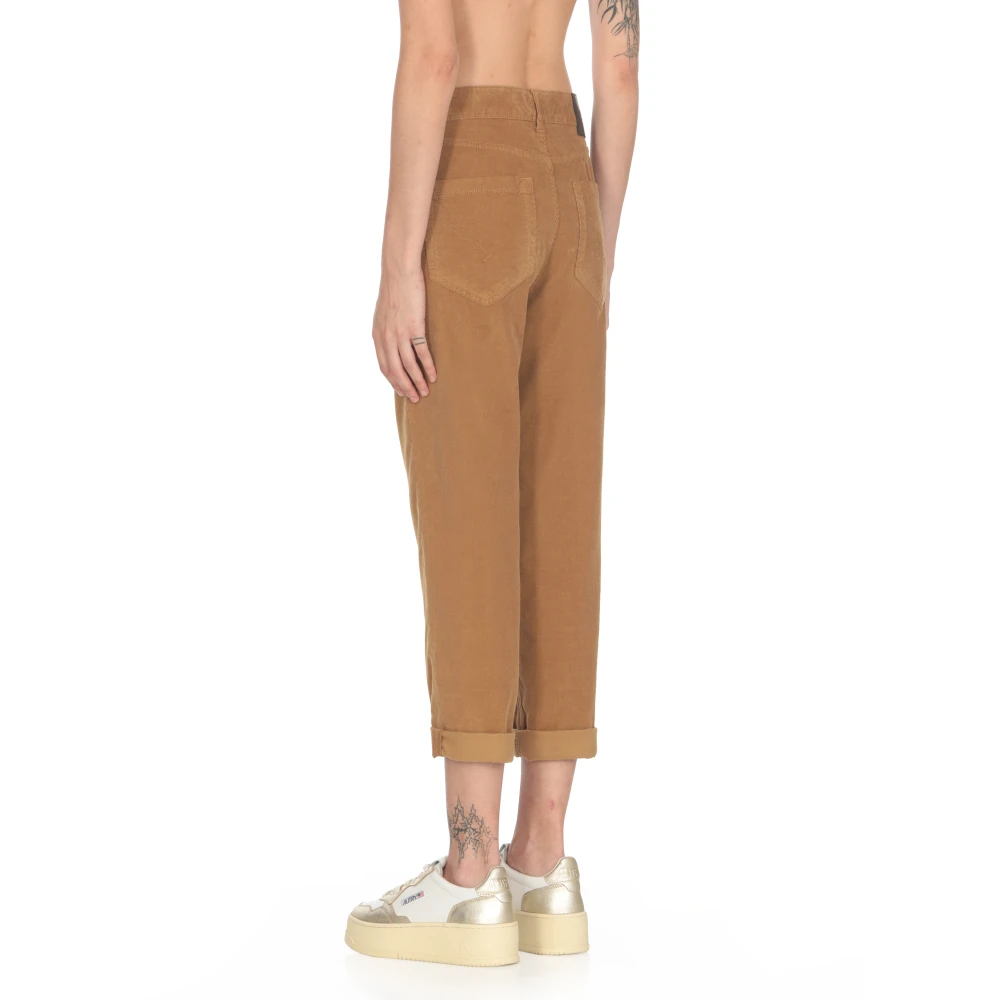 Dondup Corduroy Bruine Broek Vrouw Brown Dames