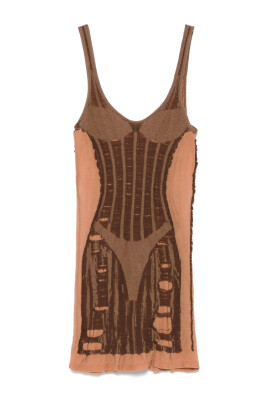 chocolate-brown-sleeveless-dress-with-sheer-panels