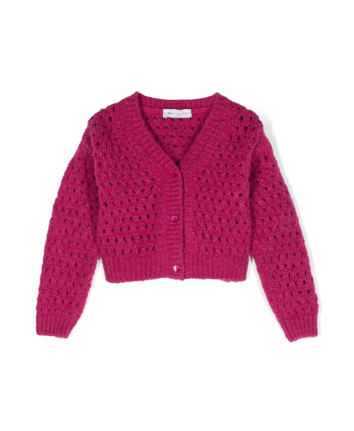 fuchsia-open-gebreide-geribbelde-vest