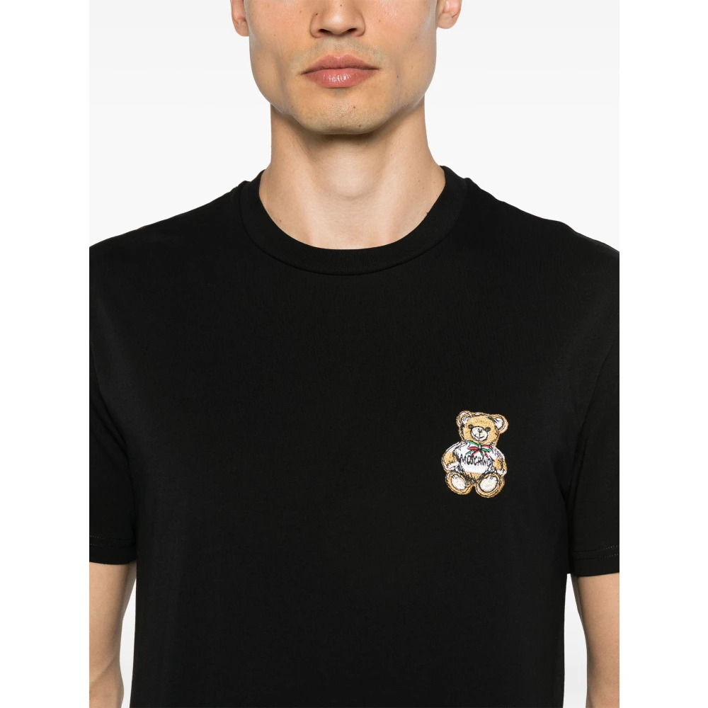 Moschino Geborduurde Beer T-shirts en Polos Black Heren