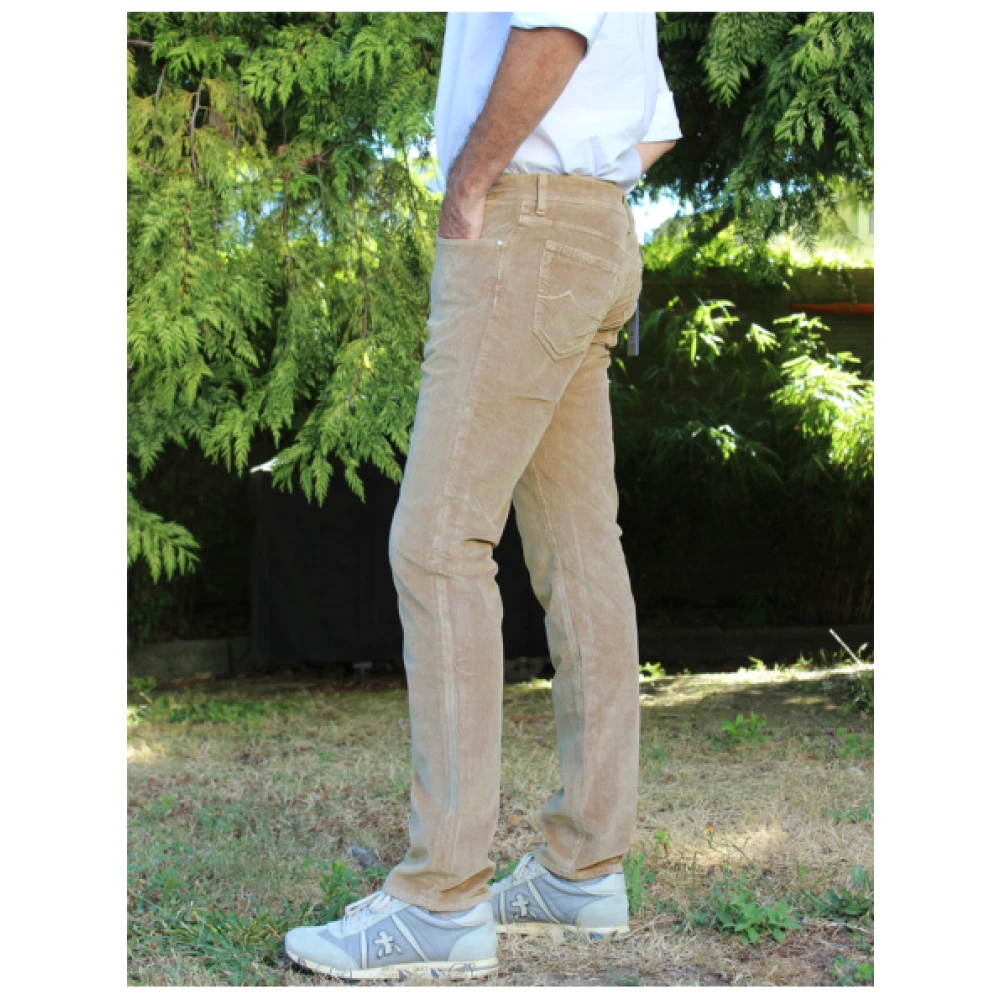 Jacob Cohën Ribfluwelen broek Beige Heren