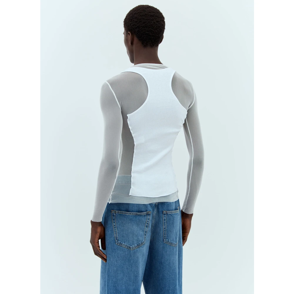 Jean Paul Gaultier Mesh Panel Top White Heren