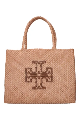 Rosa Läder Axelväska med Logotyp