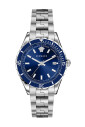 elegante-cadran-bleu-montre-en-acier-inoxydable