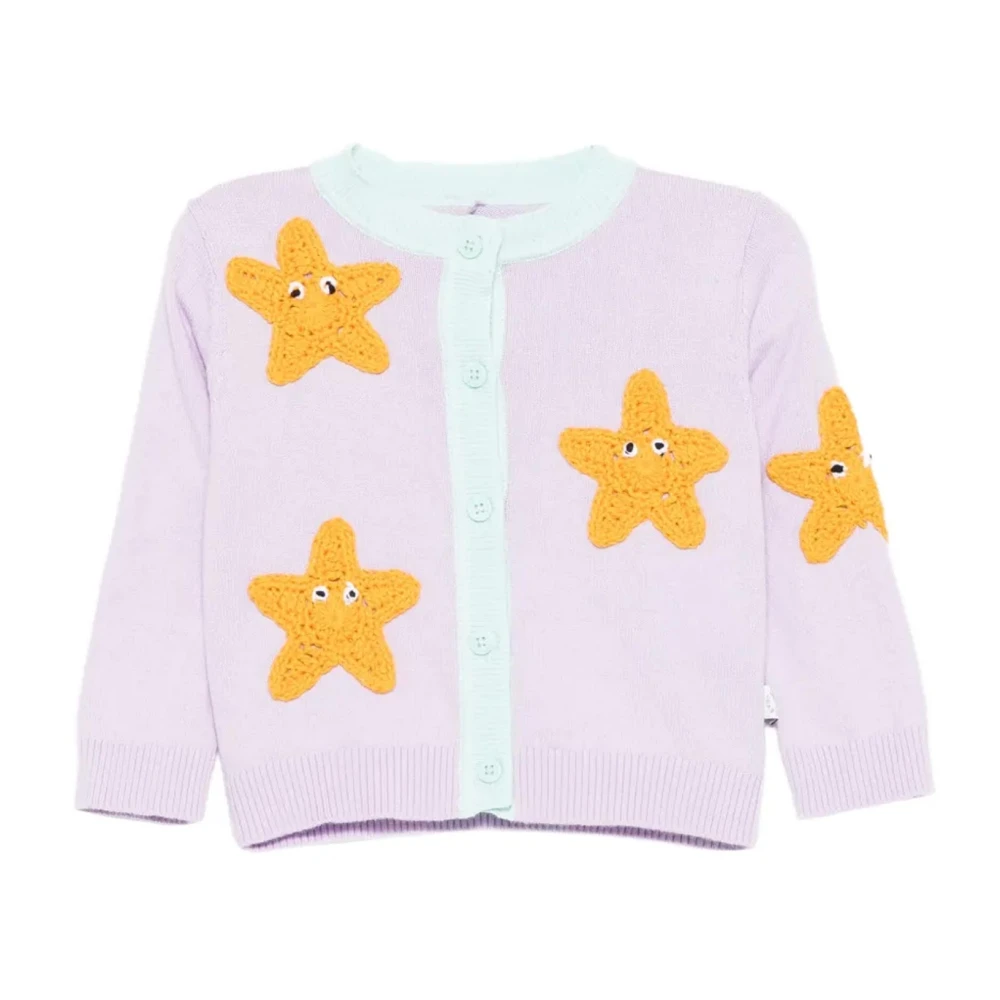 Stella Mccartney Boys Purple Kids Cardigans, 2 Y, Round-Neck Cardigan