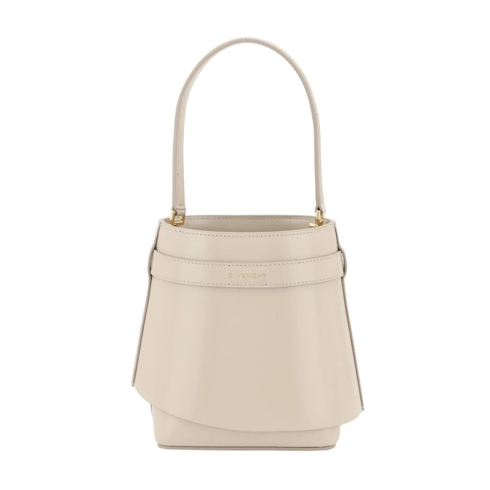Givenchy Gouden Afwerking Leren Bucket Tas met Haaienvergrendeling Beige Dames