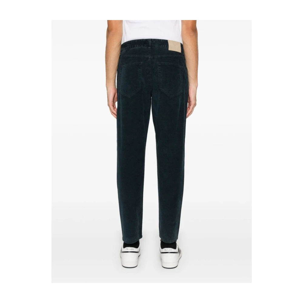 PT Torino Blauwe Corduroy Broek Klassieke Stijl Blue Heren