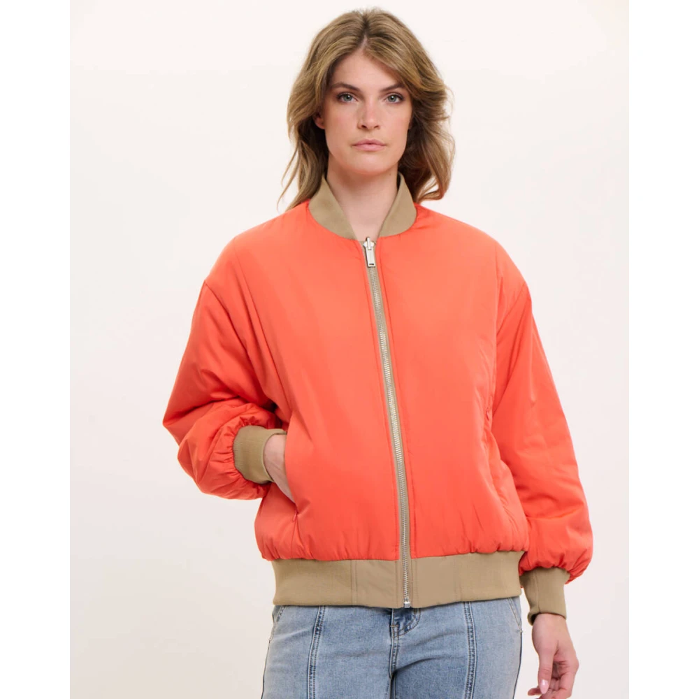Rino&Pelle Reversible Bomber Jacket Elyn Brown Dames