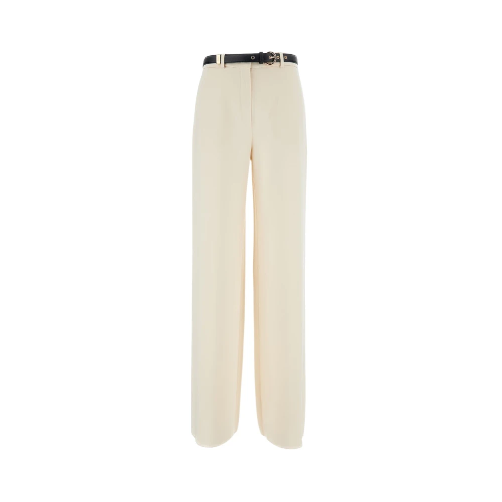 Max Mara Studio White Wide Trousers, Female, Xs, Cady Trousers