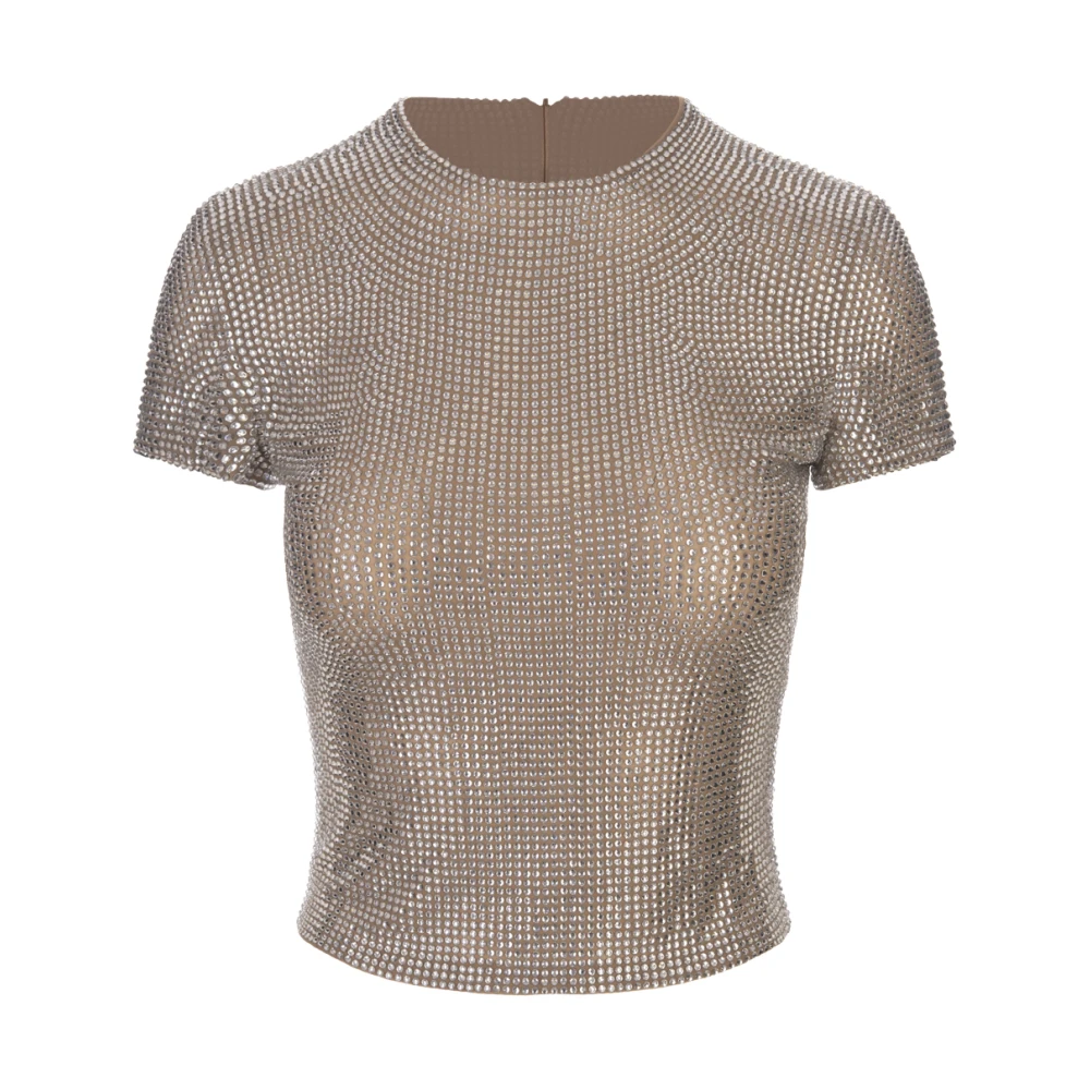 Giuseppe Di Morabito Kristalversierde Bruine Crew-Neck Top Brown Dames