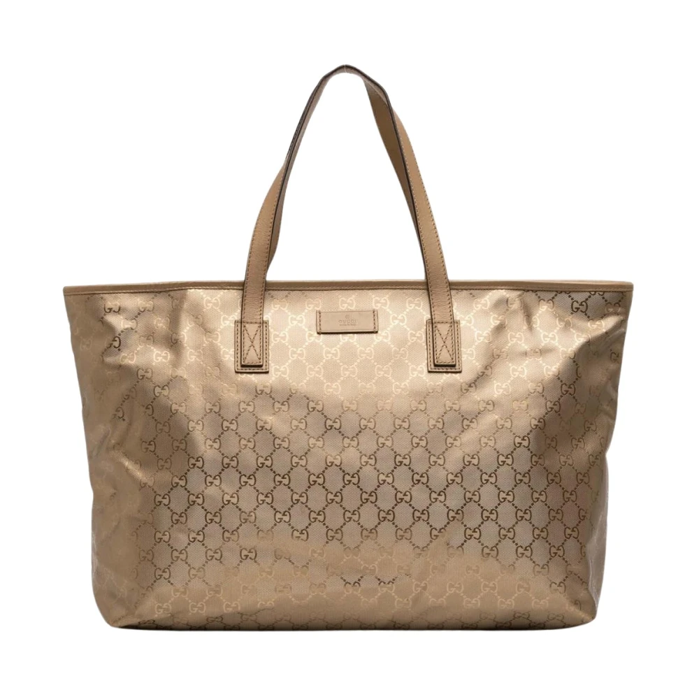 Gucci Vintage Women's Yellow Pre-Owned Vintage Gg Monogram Tote Bag