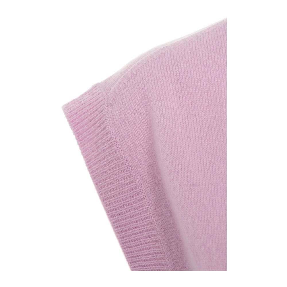 MVM Roze Kasjmier V-hals Gilet Gebreide kleding Pink Dames