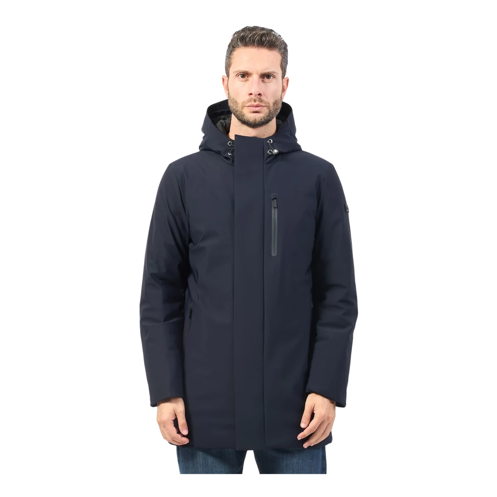 Bugatti Blauwe Parka met Capuchon en Rits Blue Heren