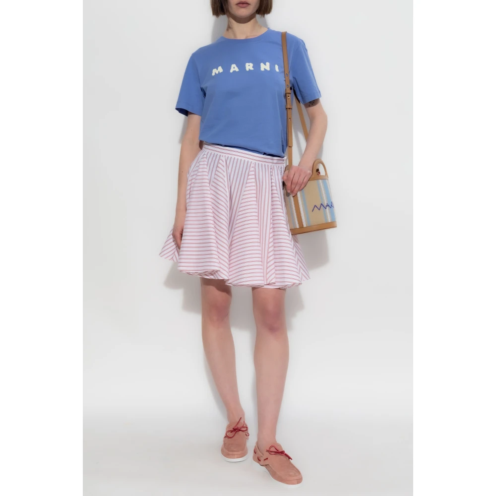Marni T-shirt met logo Blue Dames