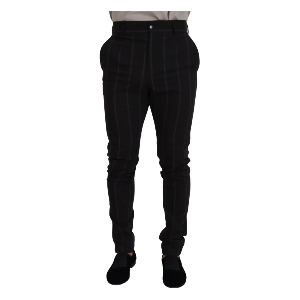 Dolce & Gabbana Men's Black Wool Chino Formal Pants