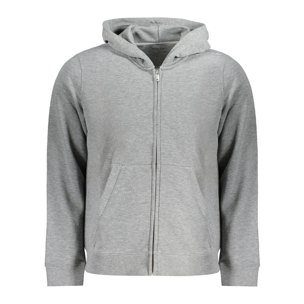 Calvin Klein Sportieve hoodie met centrale zakken en rits Gray Heren